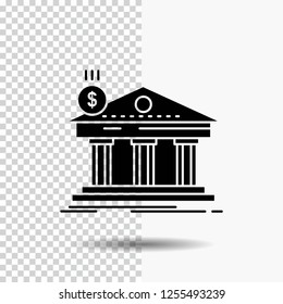 Architecture, bank, banking, building, federal Glyph Icon on Transparent Background. Black Icon