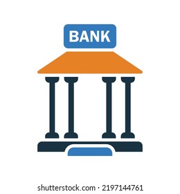 Architecture, bank, building icon. Editable vector logo.