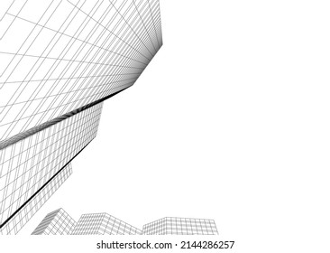 architecture black and white vector illustration 