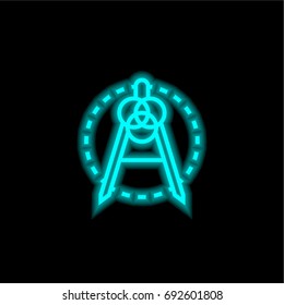 Architecture blue glowing neon ui ux icon. Glowing sign logo vector