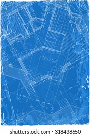 architecture blueprint - 3d house plan / vector illustration / Eps10
