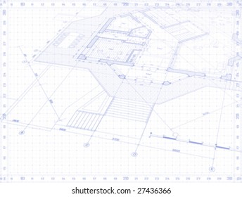 plano de arquitectura: plan de casa abstracto - fondo vectorial