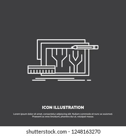 Architecture, blueprint, circuit, design, engineering Icon. Line vector symbol for UI and UX, website or mobile application