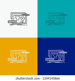 Architecture, blueprint, circuit, design, engineering Icon Over Various Background. Line style design, designed for web and app. Eps 10 vector illustration