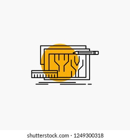 Architecture, blueprint, circuit, design, engineering Line Icon