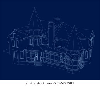 architecture blueprint - house draw plans vector illustration