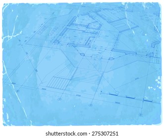 plano de arquitectura - plano de casa / ilustración vectorial / Eps10