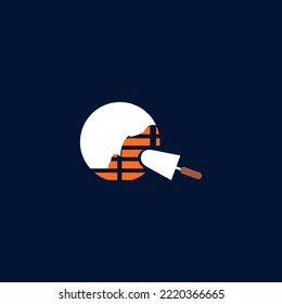 Architecture, brick, construction, equipment, plastering, spatula, tool logo design template elements. Modern abstract digital logo. Vector illustration.