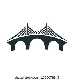 arquitetura ponte curva construção logotipo vetor ilustração modelo design