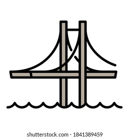 Architecture bridge icon. Outline architecture bridge vector icon for web design isolated on white background