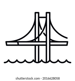 Icono de puente de arquitectura. Icono de vector de puente de arquitectura de contorno para diseño web aislado en fondo blanco