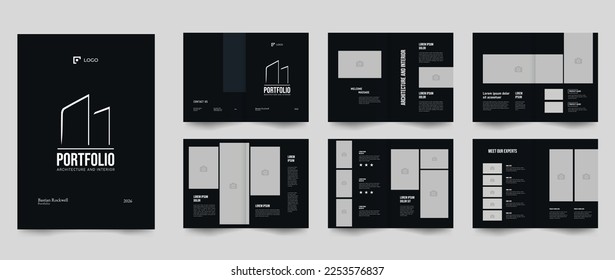 architecture brochure portfolio interior design template. company profile for business brochure, annual report, brochures, flyers, presentations, leaflet, magazine, book .and a4 size 