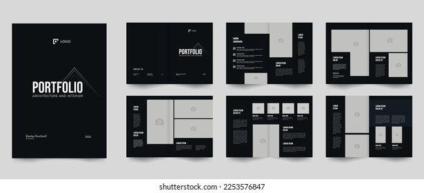 architecture brochure portfolio interior design template. company profile for business brochure, annual report, brochures, flyers, presentations, leaflet, magazine, book .and a4 size 