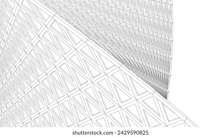 Arquitectura edificio 3d. Diseño conceptual