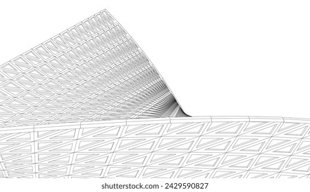Architecture building 3d. Concept design