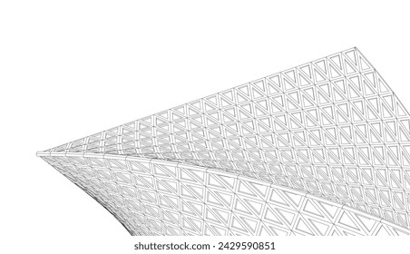 Architecture building 3d. Concept design