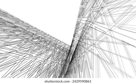Arquitectura edificio 3d. Diseño conceptual