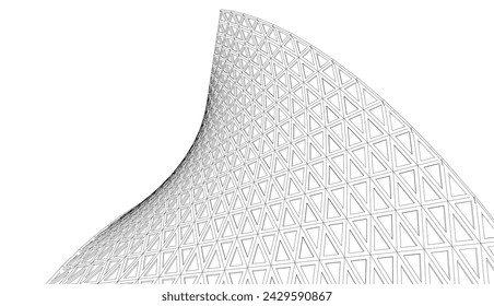 Arquitectura edificio 3d. Diseño conceptual