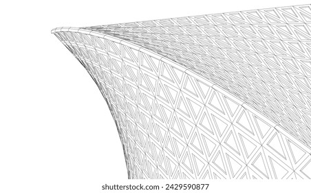 Architecture building 3d. Concept design