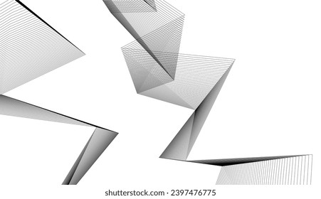 Architecture building 3d. Concept sketch.