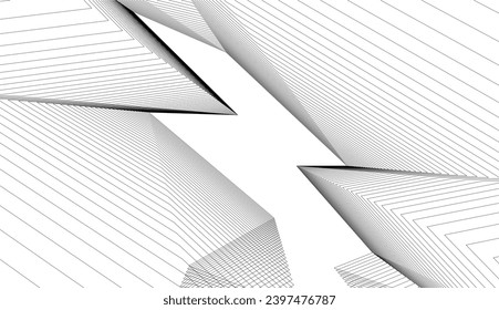 Architecture building 3d. Concept sketch.