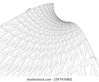 Architektur Gebäude 3d. Concept Sketch.