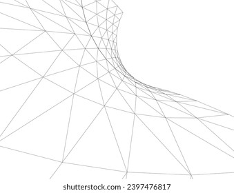 Architecture building 3d. Concept sketch.