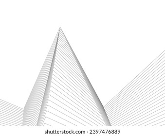 Architecture building 3d. Concept sketch.