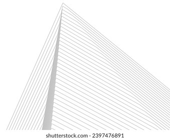 Architecture building 3d. Concept sketch.