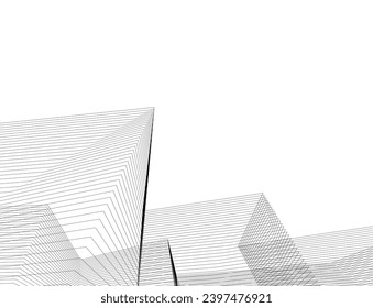 Architecture building 3d. Concept sketch.