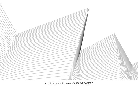 Architecture building 3d. Concept sketch.