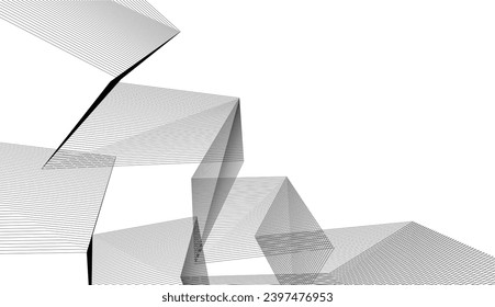 Architecture building 3d. Concept sketch.