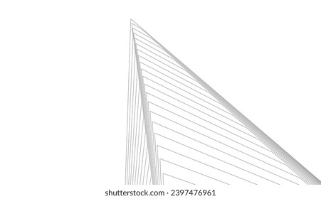 Architecture building 3d. Concept sketch.