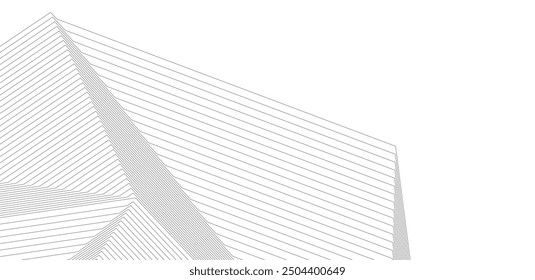 Architecture building 3d. Concept sketch.