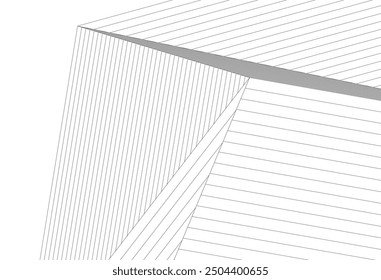 Architecture building 3d. Concept sketch.