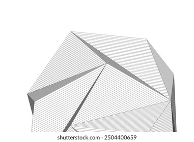 Architekturgebäude 3d. Konzeptentwurf.