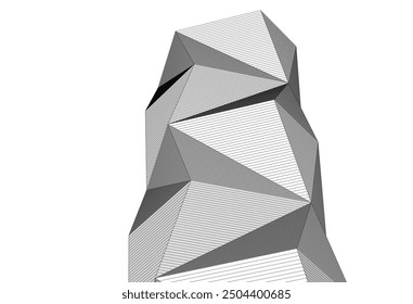 Edificio de arquitectura 3d. Boceto conceptual.