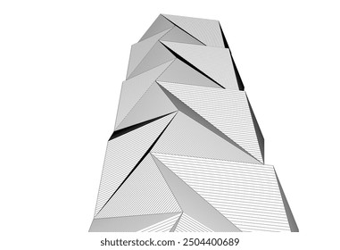 Architecture building 3d. Concept sketch.