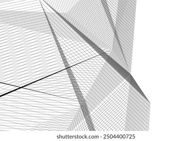 Edificio de arquitectura 3d. Boceto conceptual.