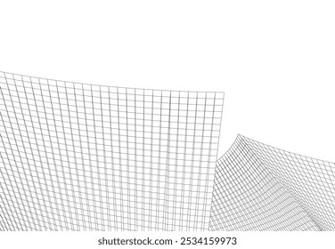 Construção de arquitetura 3d. Esboço conceitual.