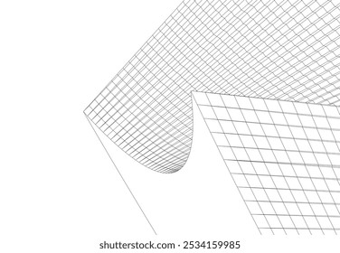 Architekturgebäude 3d. Konzeptentwurf.
