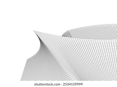 Edificio de arquitectura 3d. Boceto conceptual.