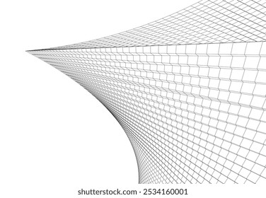 Architecture building 3d. Concept sketch.