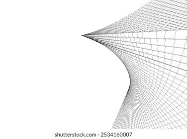 Architecture building 3d. Concept sketch.