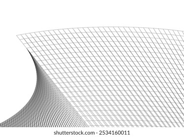 Architecture building 3d. Concept sketch.