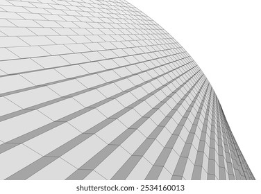 Architecture building 3d. Concept sketch.