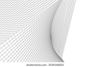 Architecture building 3d. Concept sketch.