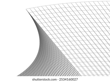 Architecture building 3d. Concept sketch.