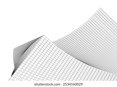 Architekturgebäude 3d. Konzeptentwurf.