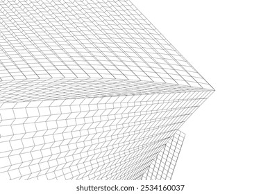 Architecture building 3d. Concept sketch.